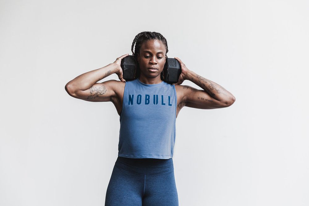 Débardeurs NOBULL Femme Bleu - NOBULL Muscle,France (6289-KDNZS)